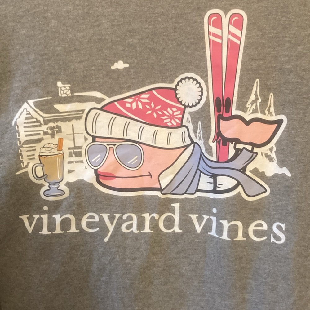 NWOT NEW VINEYARD VINES SANTA SKI WHALE TEE CHRISTMAS SURFER LONG SLEEVE SHIRT